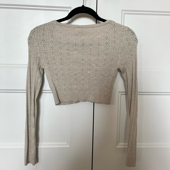 Garage Pointelle Cropped Cardigan SMALL - Picture 2 of 3